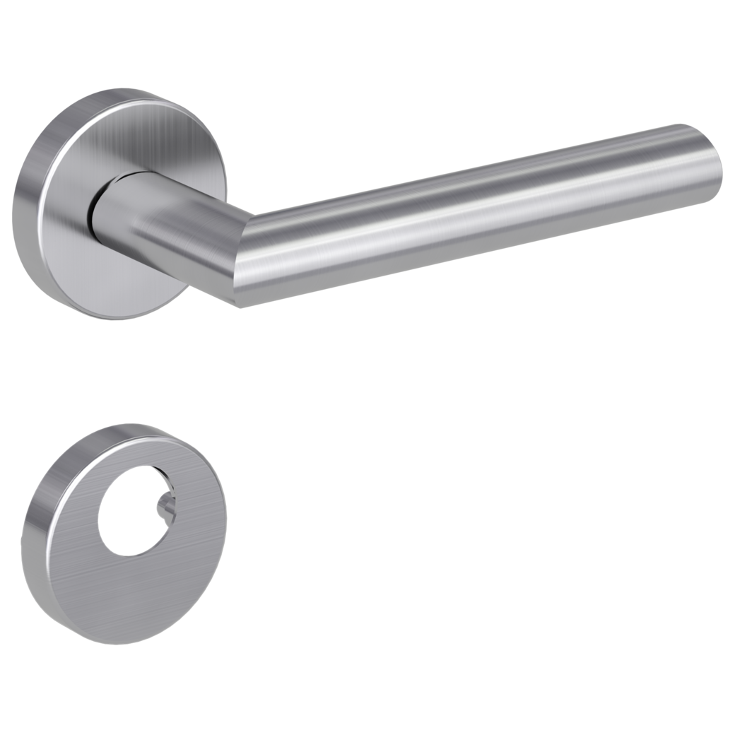 door handle set VIVIA clip on cl3 rose set round swiss profile brushed steel
