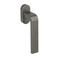 Silhouette product image in perfect product view shows the Griffwerk window handle GRAPH in the version unlockable, cashmere grey