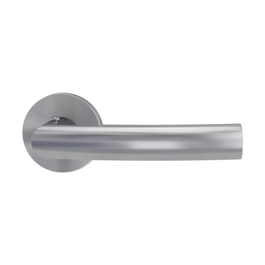 door handle set LORITA PROF screw on rose set round smart2lock 2.0 R brushed steel