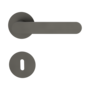 Isolated product image in perfect product view shows the GRIFFWERK rose set AVUS in the version mortice lock - cashmere grey - flat rose