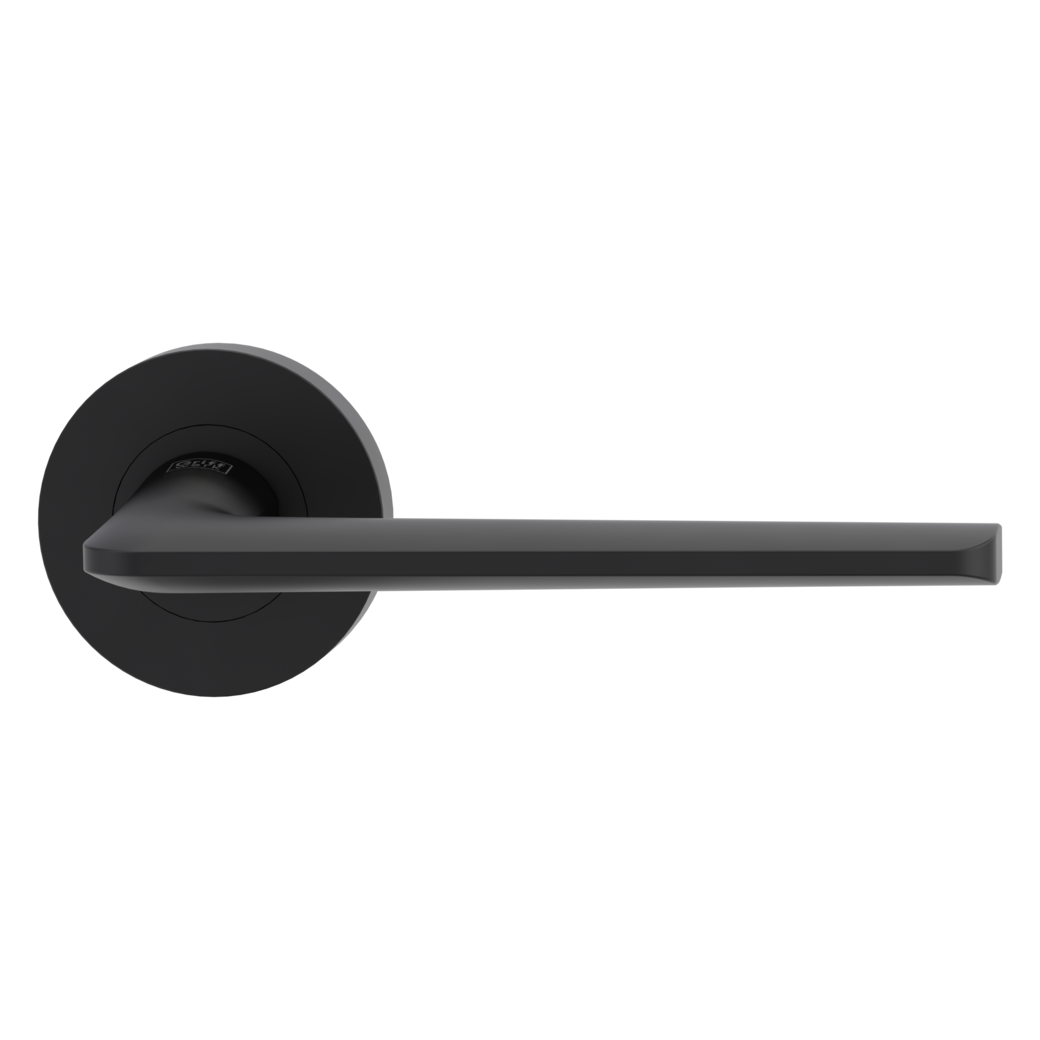 REMOTE door handle set Screw-on system GK4 round escutcheons OS graphite black