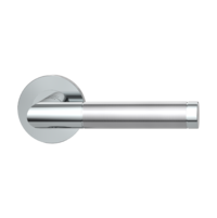 Isolated product image in perfect product view shows the GRIFFWERK rose set LOREDANA PROF in the version unlockable - polished/brushed steel - screw on