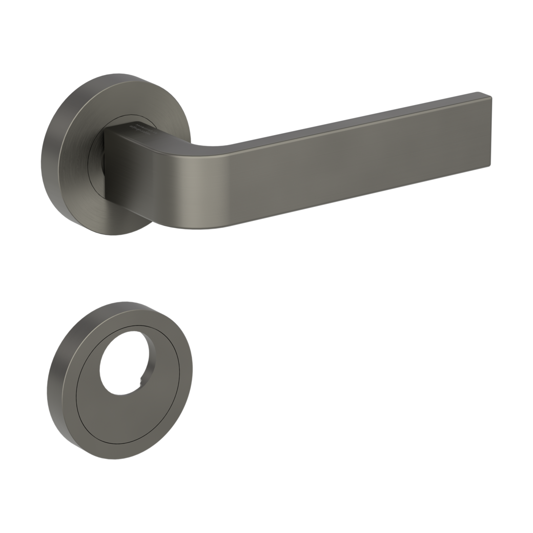 door handle set GRAPH screw on cl4 rose set round swiss profile cashmere grey