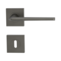 Isolated product image in perfect product view shows the GRIFFWERK rose set square REMOTE in the version mortice lock - cashmere grey - screw on technique