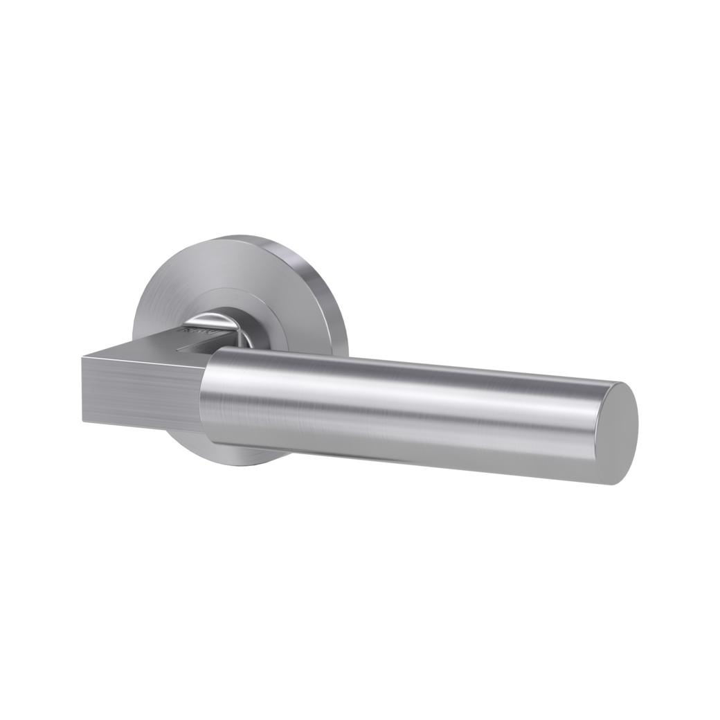door handle set METRICO PROF screw on cl4 rose set round OS brushed steel