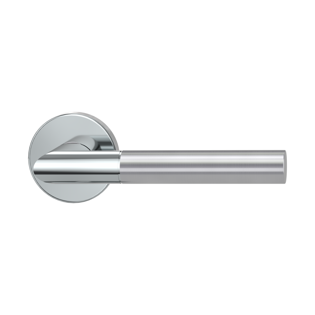 door handle set ARICA clip on cl3 rose set round OS polished/brushed steel