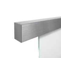 Silhouette product image in perfect product view shows the Griffwerk sliding system PLANEO 40 COMF, 1-leaf, brushed steel look