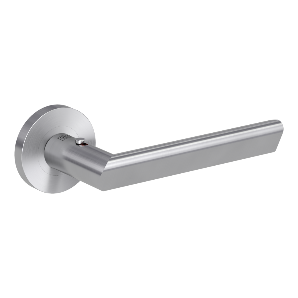 door handle set TRI 134 screw on rose set round smart2lock 2.0 R brushed steel