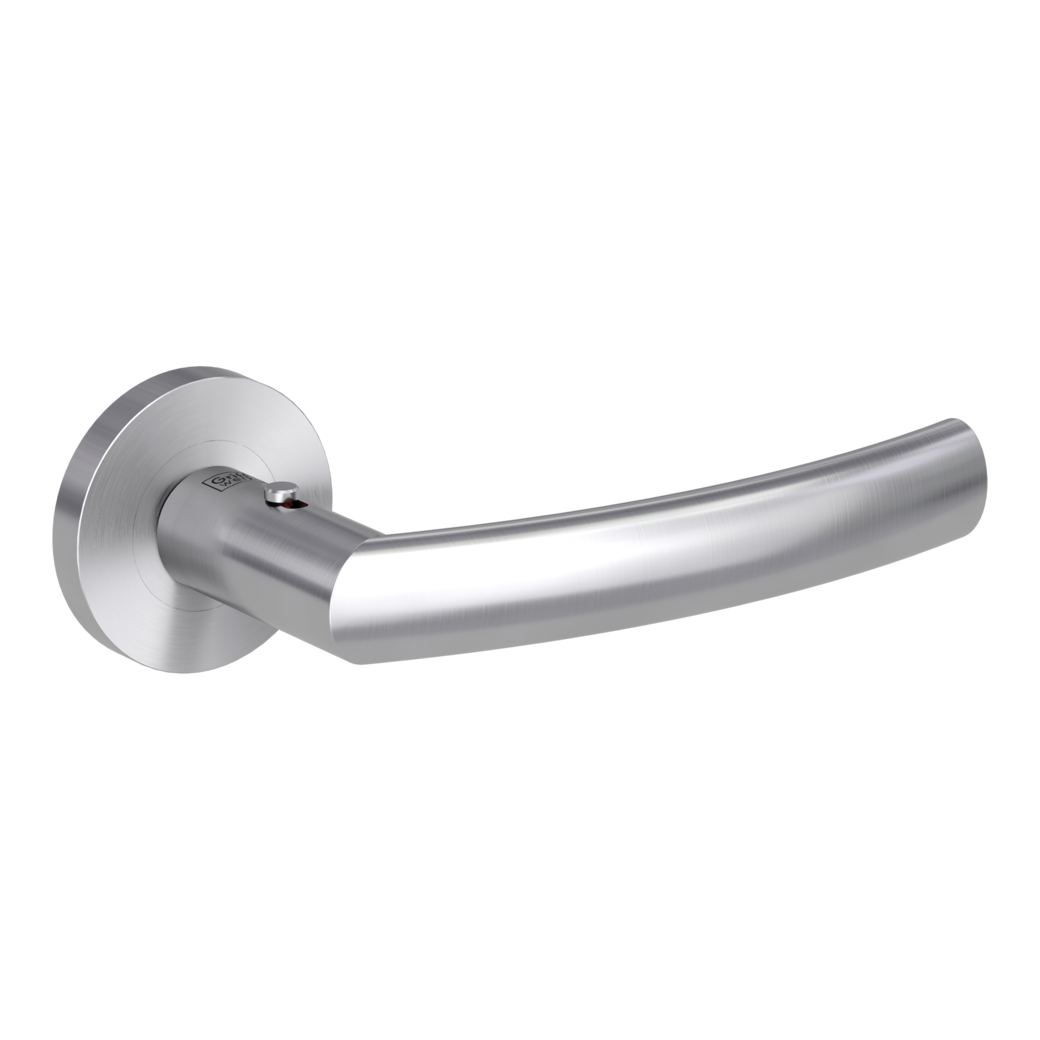 door handle set LORITA PROF screw on rose set round smart2lock 2.0 R brushed steel