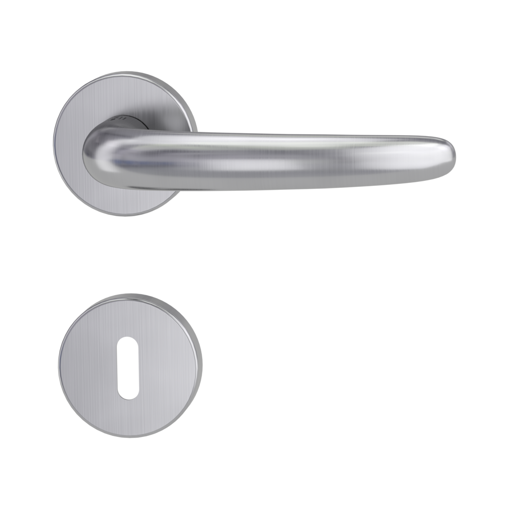 ULMER GRIFF door handle set Clip-on system GK3 round escutcheons Satin stainless steel cipher bit