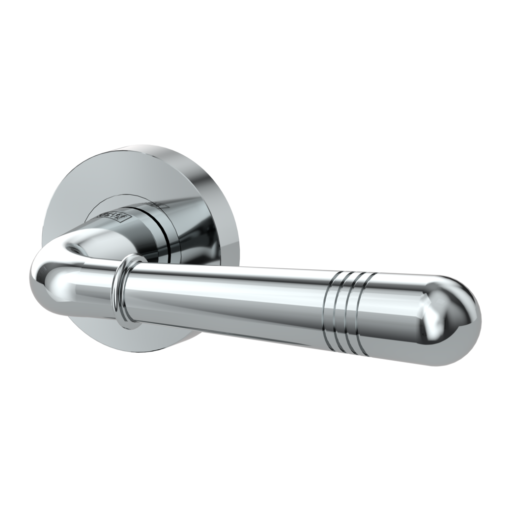FABIA door handle set Screw-on system GK4 round escutcheons OS chrome