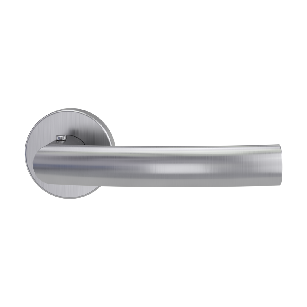LORITA door handle set Clip-on system round escutcheons smart2lock 2.0 R satin stainless steel