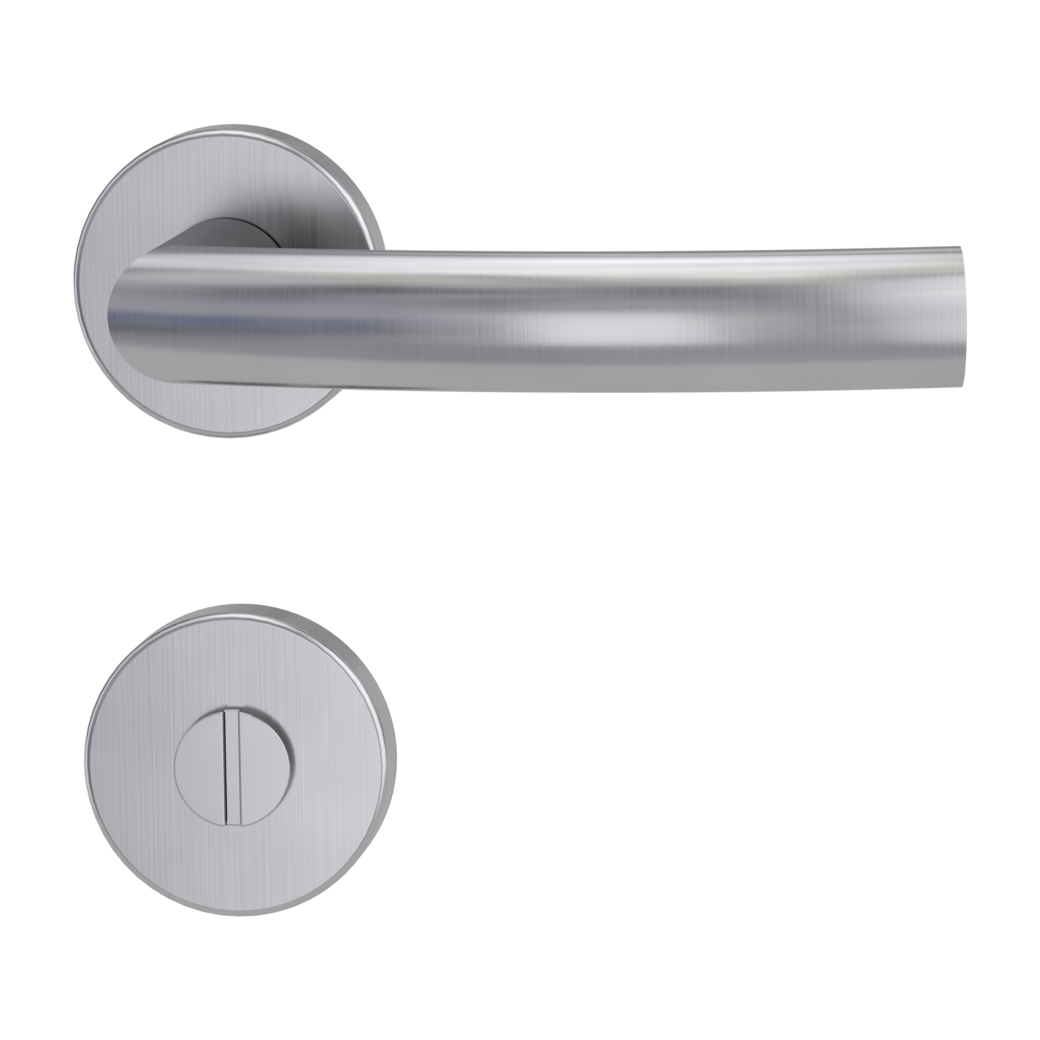 LORITA door handle set Clip-on system GK3 round escutcheons WC satin stainless steel