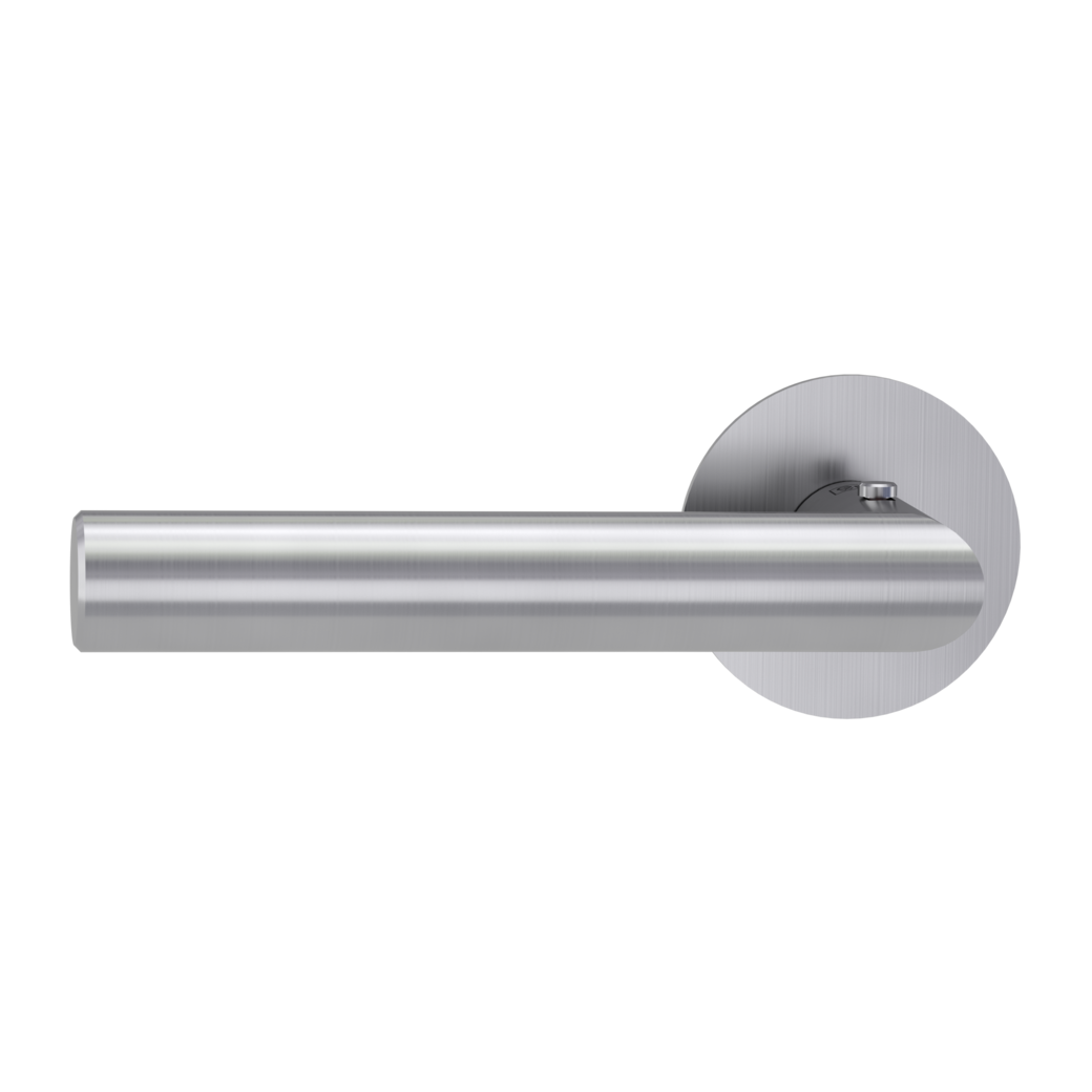 LUCIA PIATTA S door handle set Flat escutcheons round smart2lock 2.0 L satin stainless steel