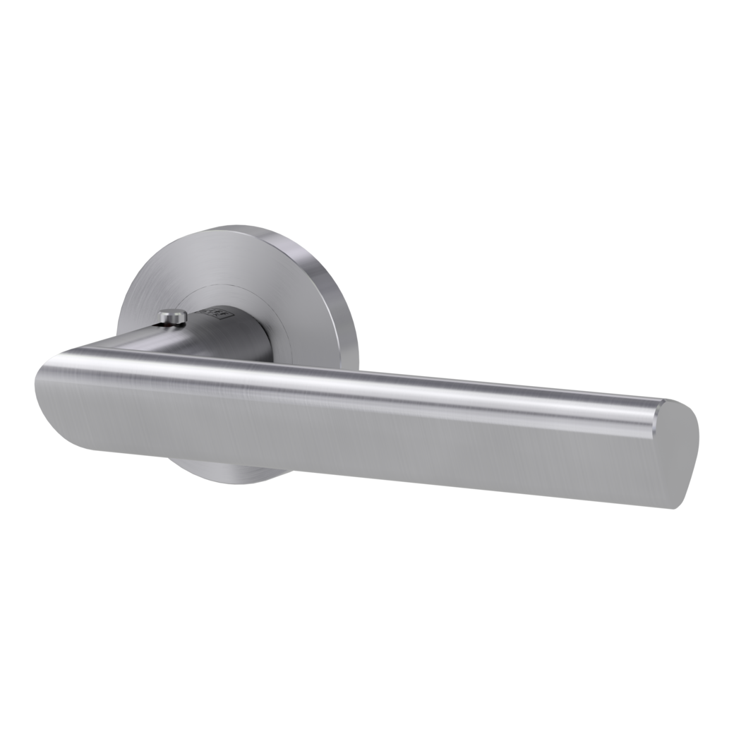 TRI 134 door handle set Screw-on system round escutcheons smart2lock 2.0 R satin stainless steel