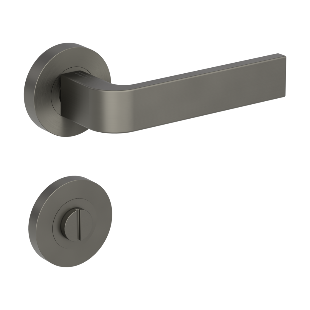 GRAPH door handle set Screw-on system GK4 round escutcheons WC cashmere grey