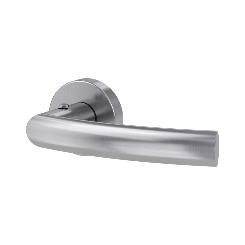 LORITA door handle set Clip-on system round escutcheons smart2lock 2.0 R satin stainless steel