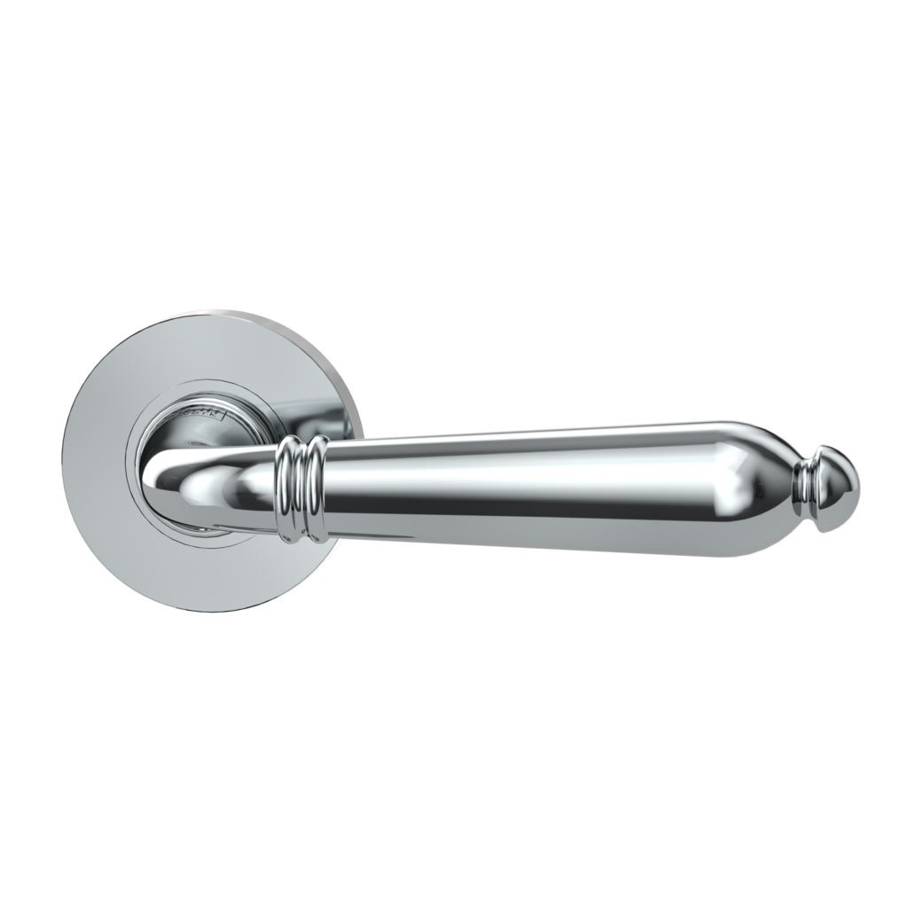 CAROLA door handle set Screw-on system GK4 round escutcheons OS chrome