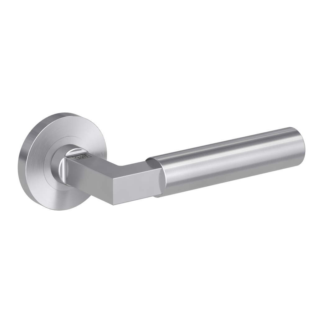 door handle set METRICO PROF screw on cl4 rose set round OS brushed steel