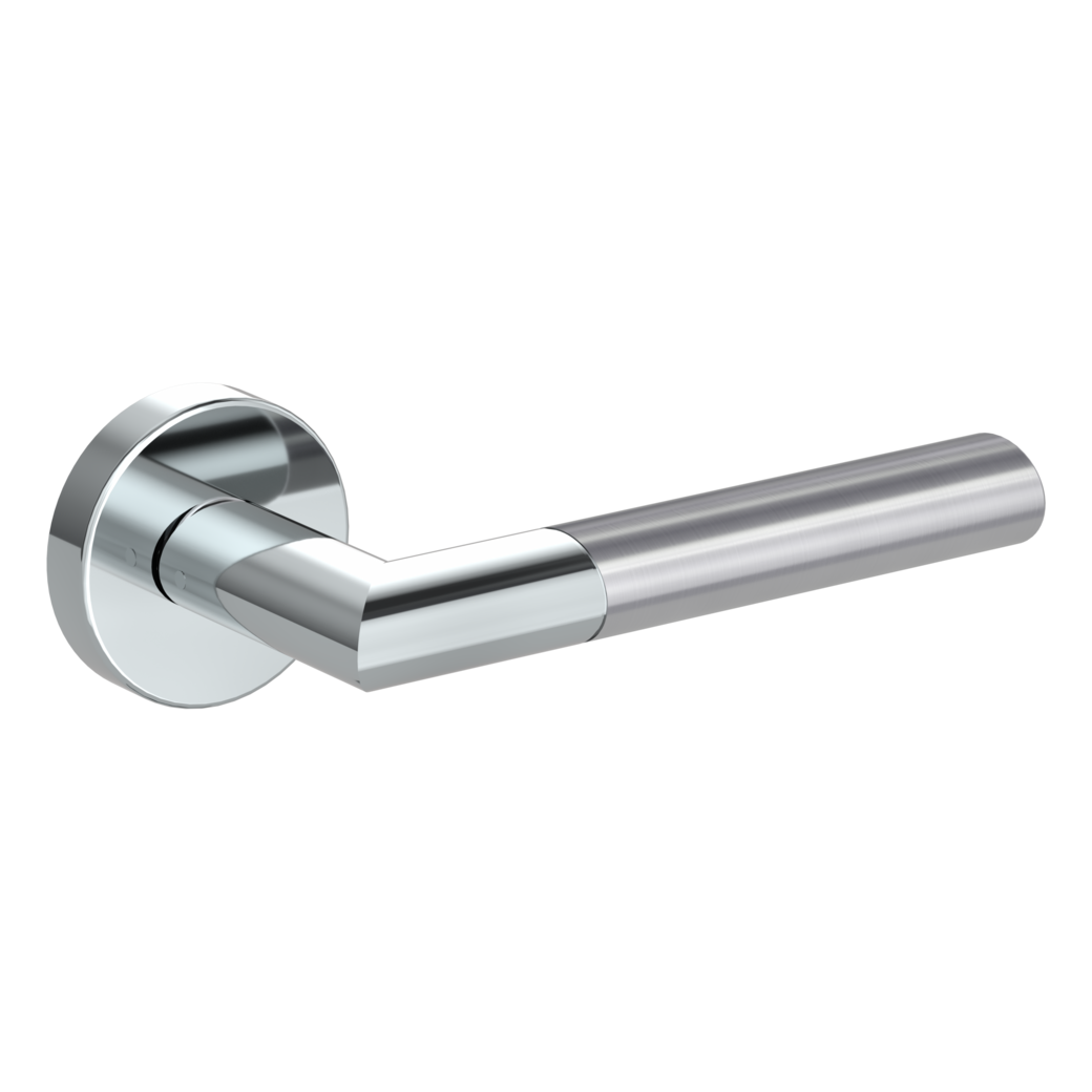 door handle set ARICA clip on cl3 rose set round OS polished/brushed steel