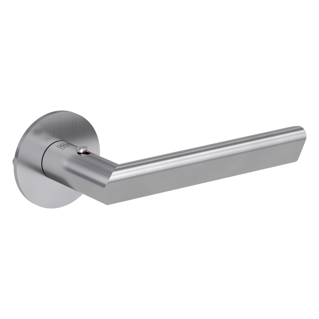TRI 134 door handle set Flat escutcheons round smart2lock 2.0 R satin stainless steel