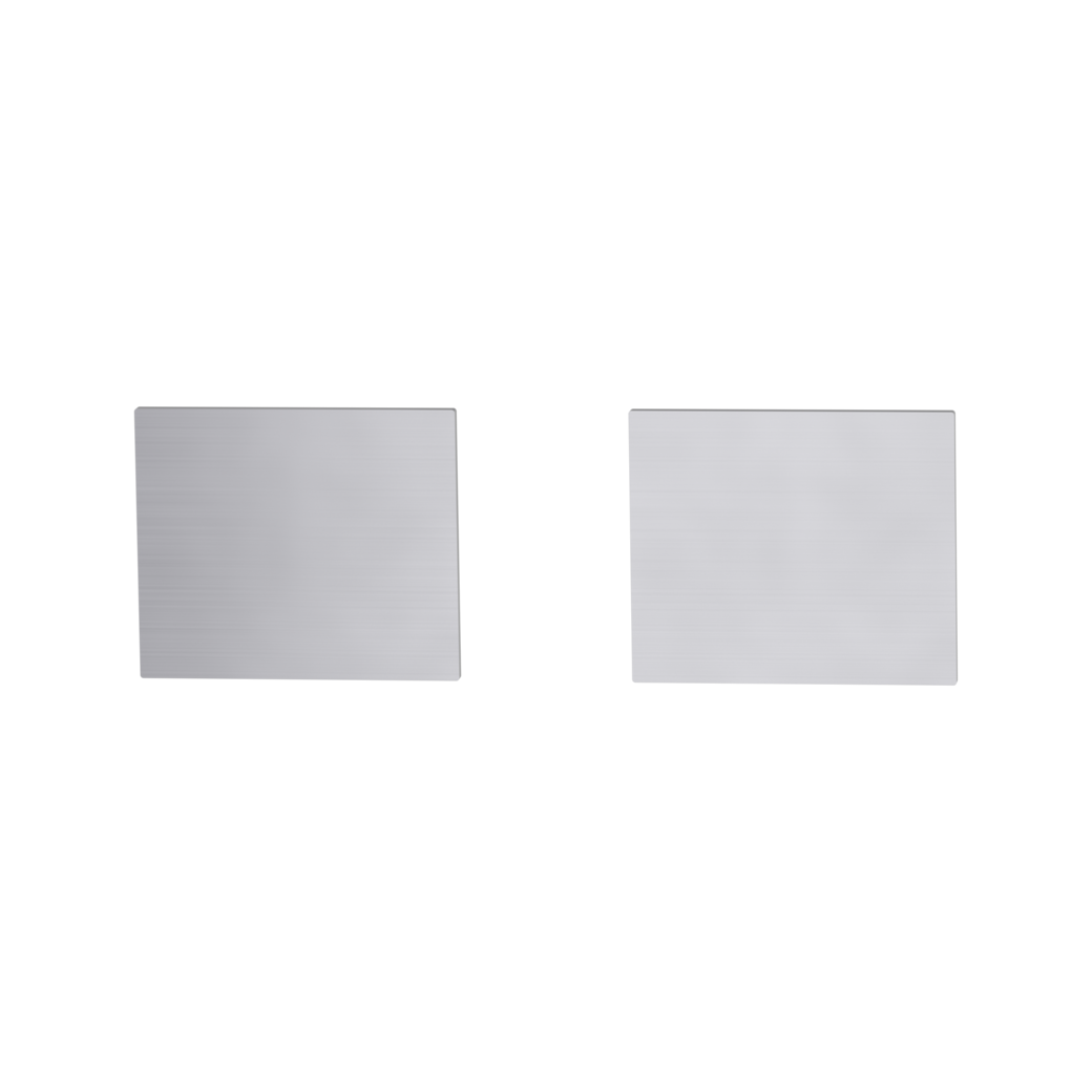 Pair of escutcheons straight-edged blank escutcheon Screw-on system satin stainless steel