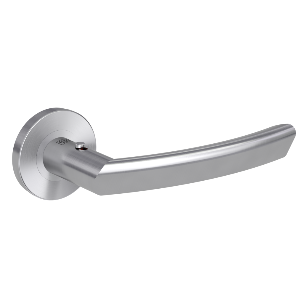 CRYSTAL door handle set Screw-on system round escutcheons smart2lock 2.0 R satin stainless steel