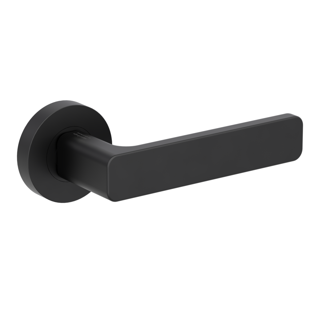 MINIMAL MODERN door handle set Screw-on system GK4 round escutcheons OS graphite black
