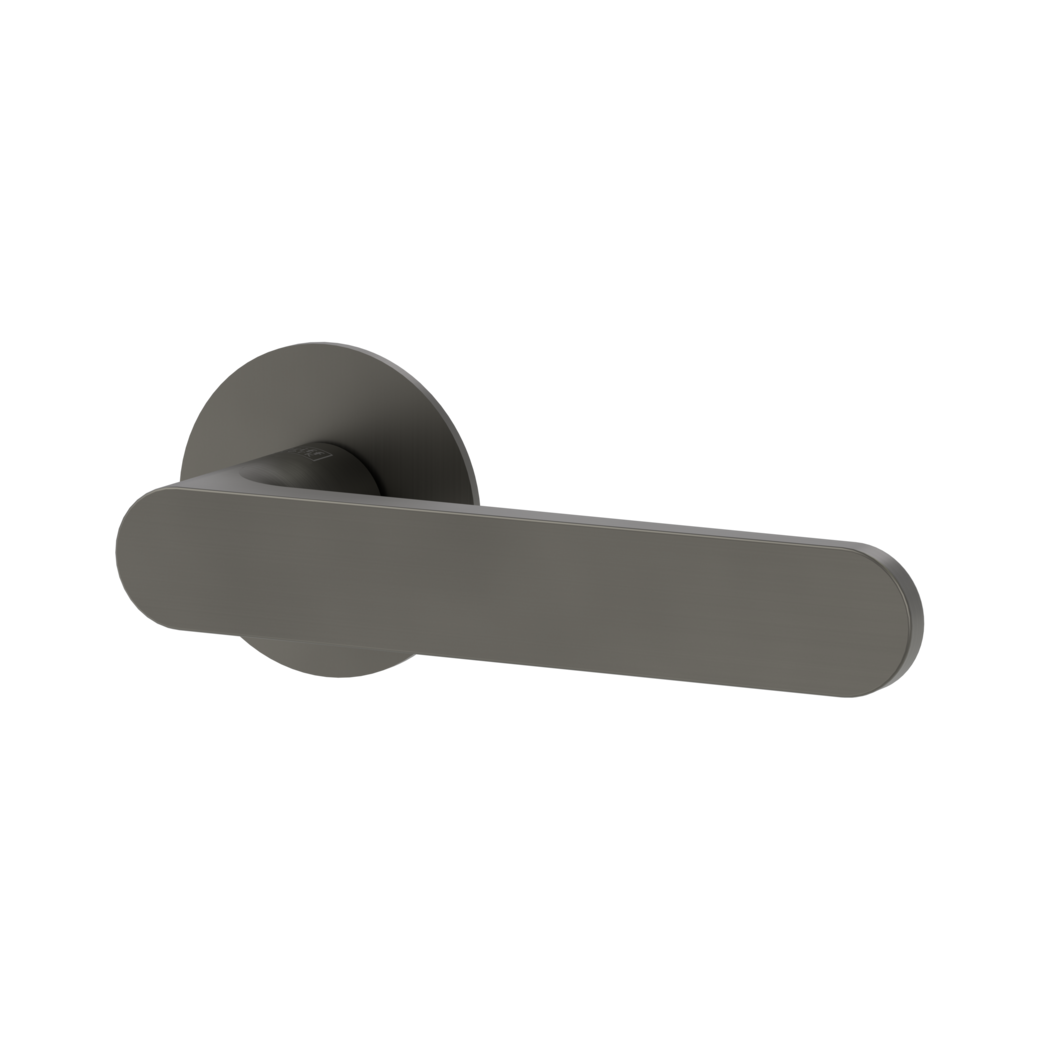 AVUS PIATTA S door handle set Flat escutcheons round OS cashmere grey