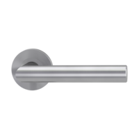 Isolated product image in perfect product view shows the GRIFFWERK rose set LUCIA PROF in the version unlockable - brushed steel - screw on