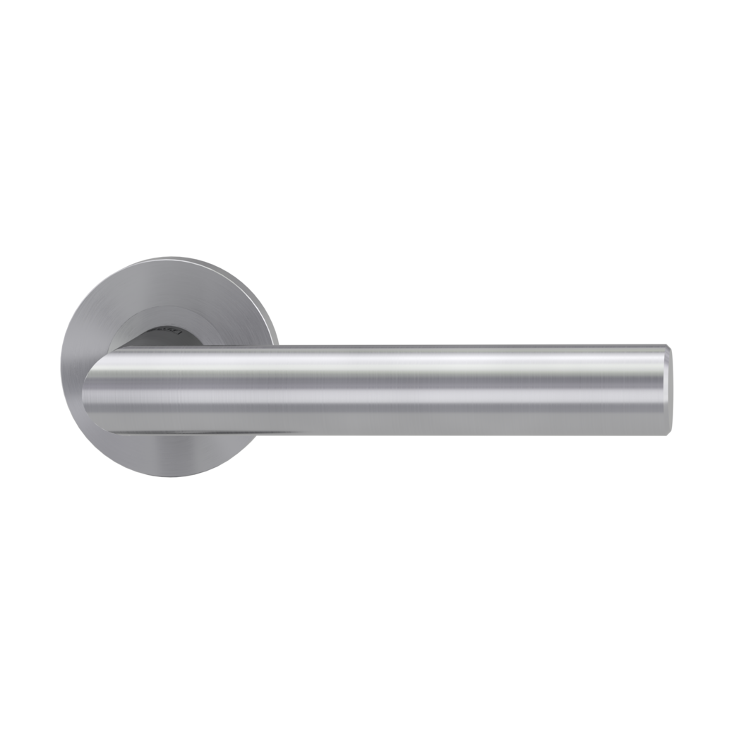 LUCIA PROF door handle set Screw-on system GK3 round escutcheons OS satin stainless steel