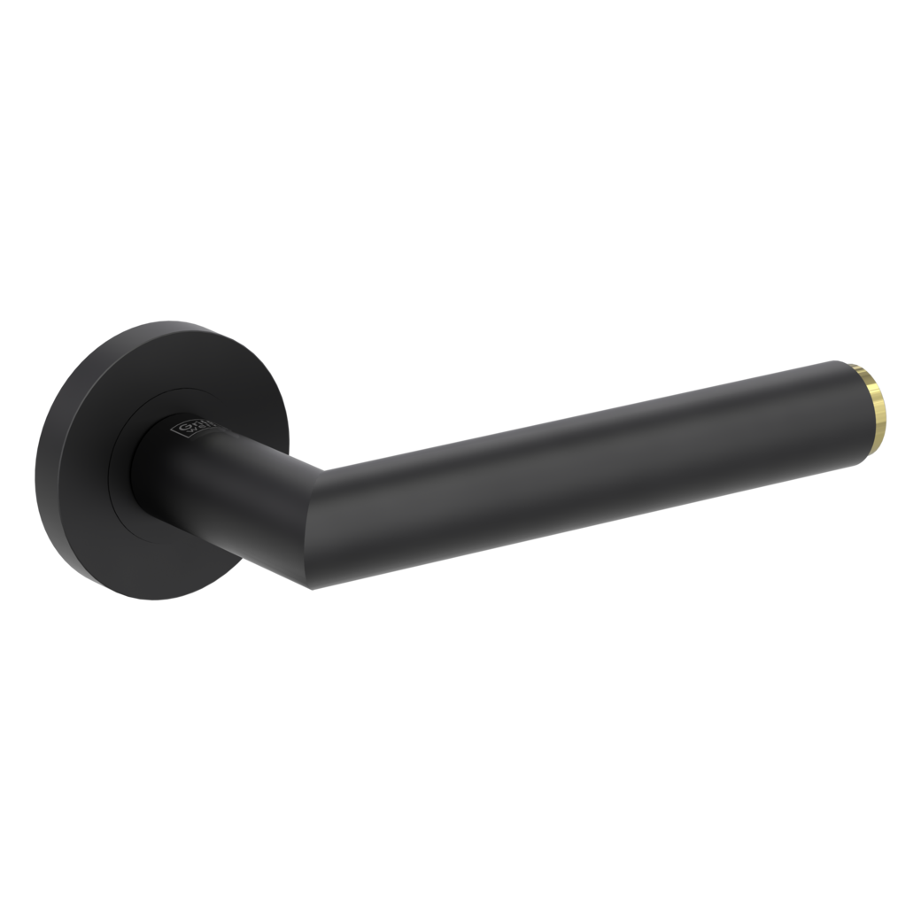 door handle set LUCIA SELECT screw on cl3 rose set round OS graphite black/brass