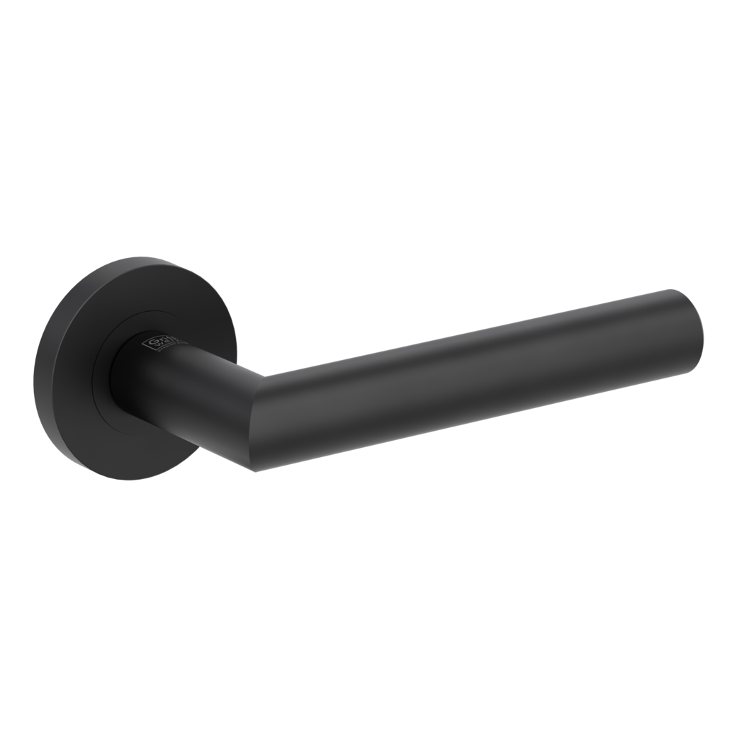 LUCIA PROF door handle set Screw-on system GK3 round escutcheons OS graphite black