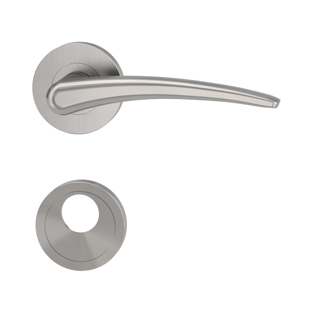 door handle set MARISA screw on cl4 rose set round swiss profile velvety grey