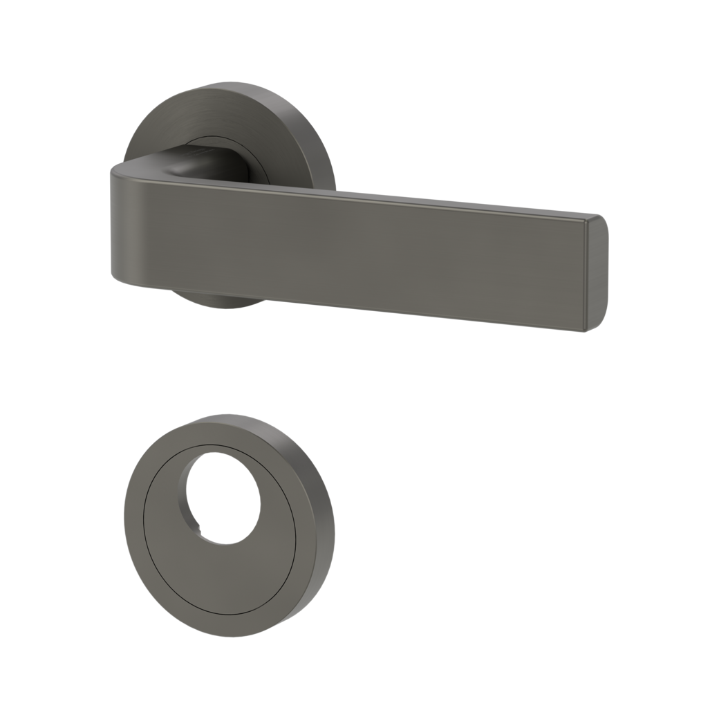 door handle set GRAPH screw on cl4 rose set round swiss profile cashmere grey