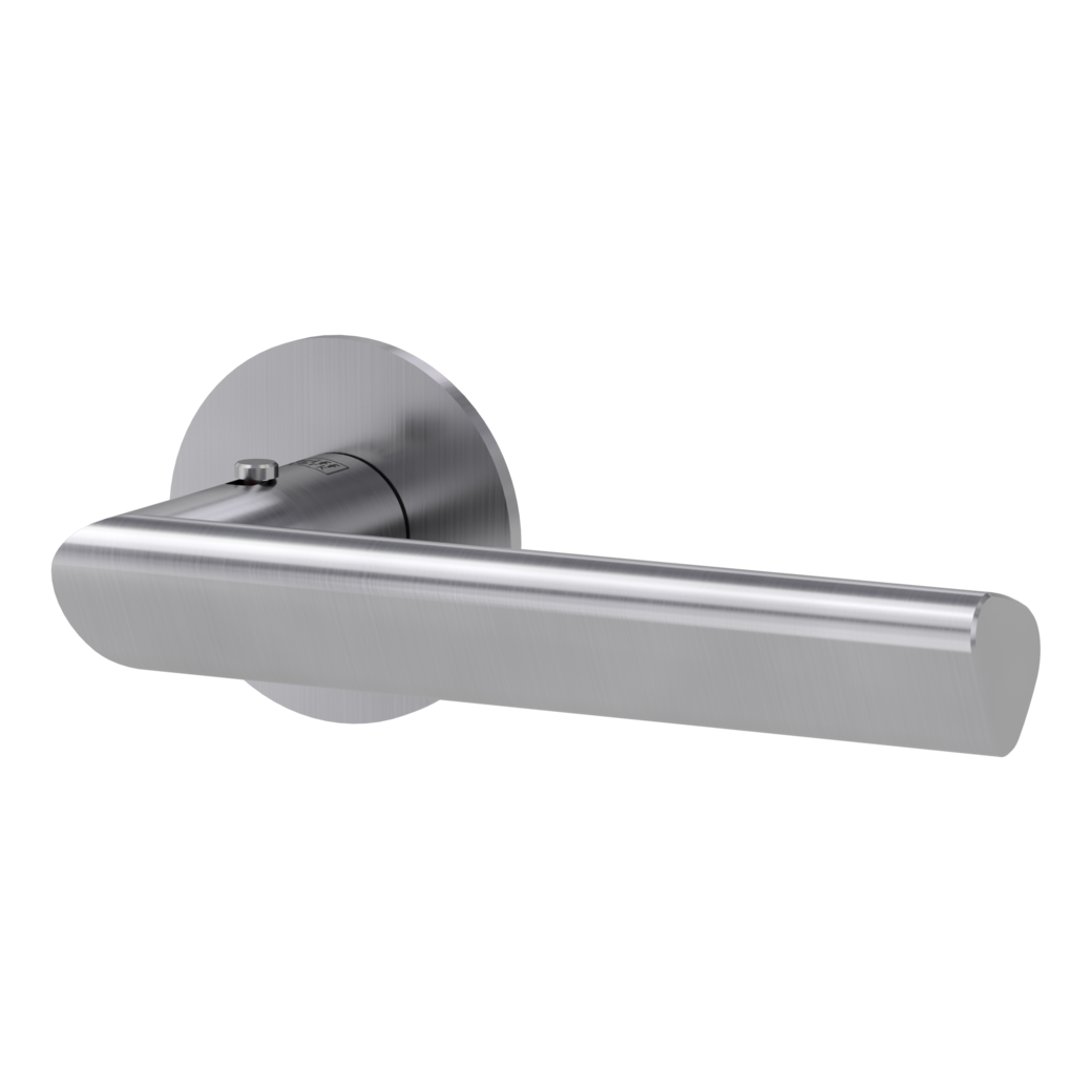 TRI 134 door handle set Flat escutcheons round smart2lock 2.0 R satin stainless steel