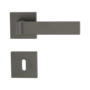 Isolated product image in perfect product view shows the GRIFFWERK rose set square GRAPH in the version mortice lock - cashmere grey - screw on technique
