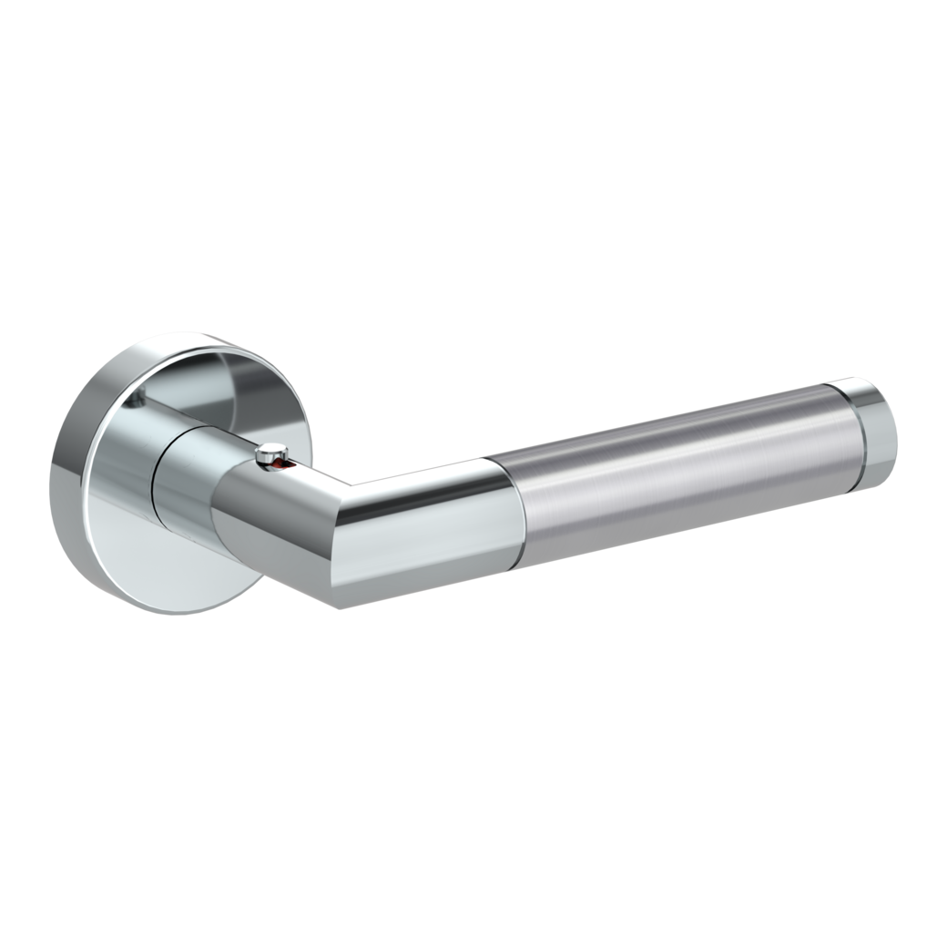 door handle set LOREDANA clip on rose set round smart2lock 2.0 R polished/brushed steel