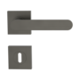 Isolated product image in perfect product view shows the GRIFFWERK rose set square AVUS in the version mortice lock - cashmere grey - screw on technique