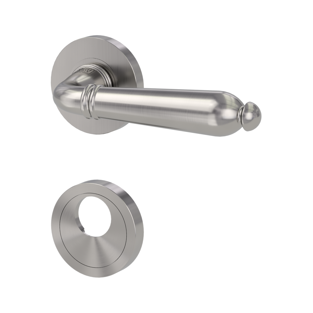 door handle set CAROLA screw on cl4 rose set round swiss profile velvety grey