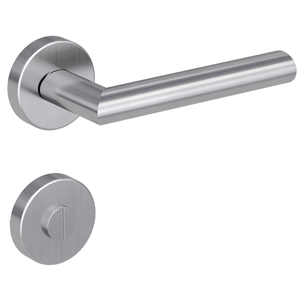 door handle set VIVIA clip on cl3 rose set round wc brushed steel