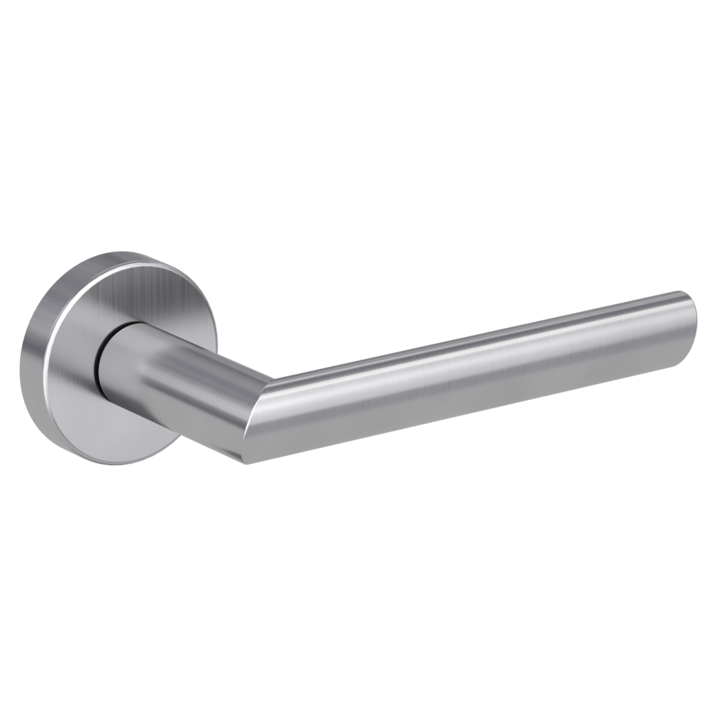 door handle set OVIDA clip on cl3 rose set round OS brushed steel