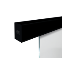 Silhouette product image in perfect product view shows the Griffwerk sliding system PLANEO 40, 1-leaf, graphite black