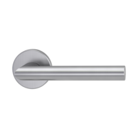Isolated product image in perfect product view shows the GRIFFWERK rose set VIVIA in the version unlockable - brushed steel - clip on