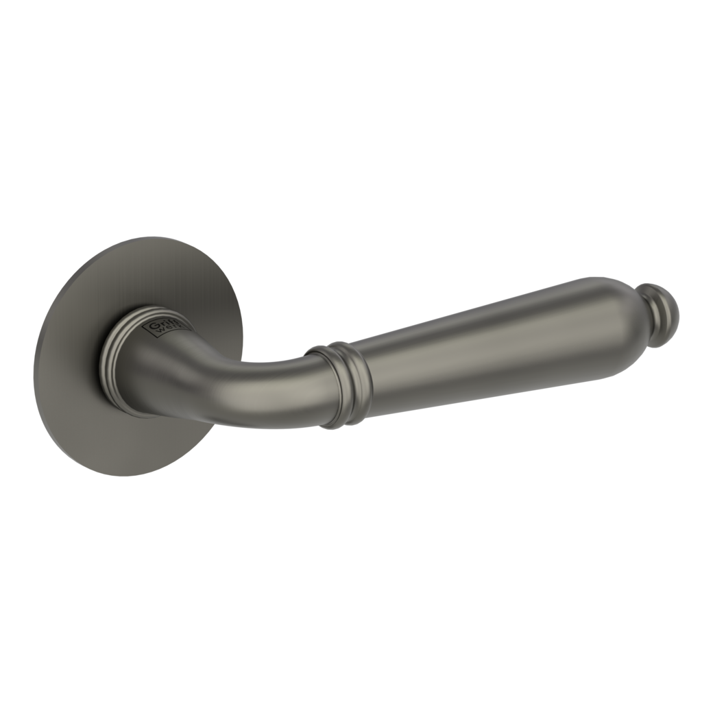 CAROLA PIATTA S door handle set Flat escutcheons round OS cashmere grey
