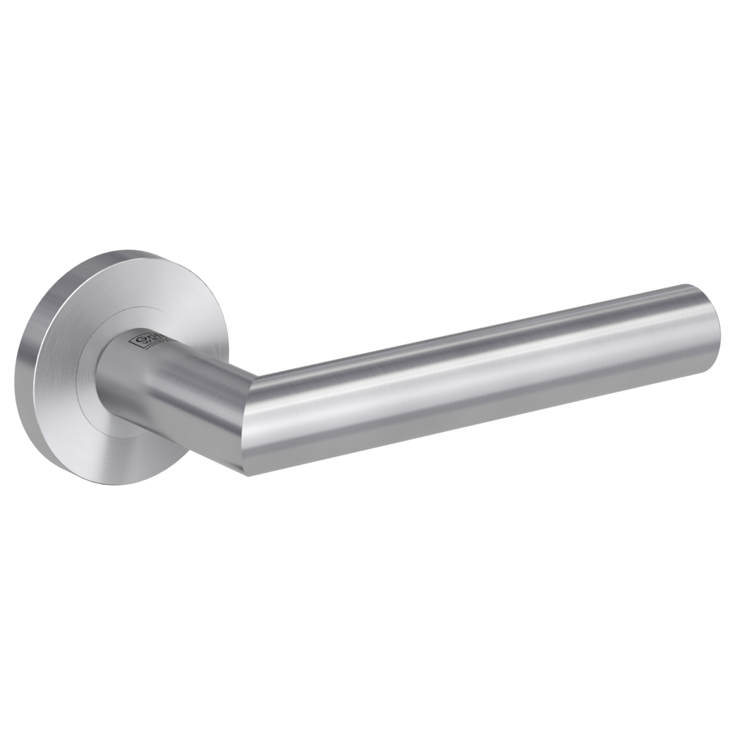 LUCIA PROF door handle set Screw-on system GK3 round escutcheons OS satin stainless steel