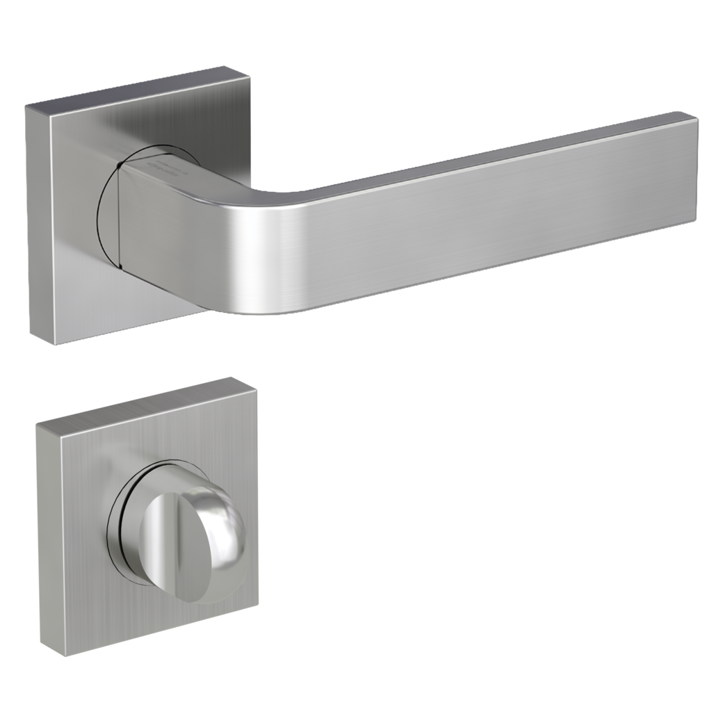 GRAPH door handle set Screw-on sys.GK4 straight-edged escut. WC velvet grey