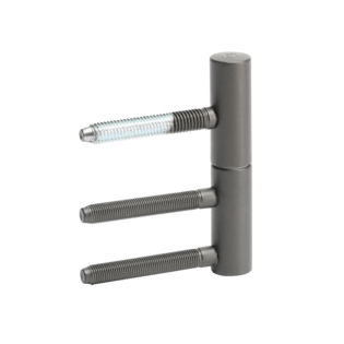 2-part wooden door hinge in the surface cashmere grey, in the isolated view