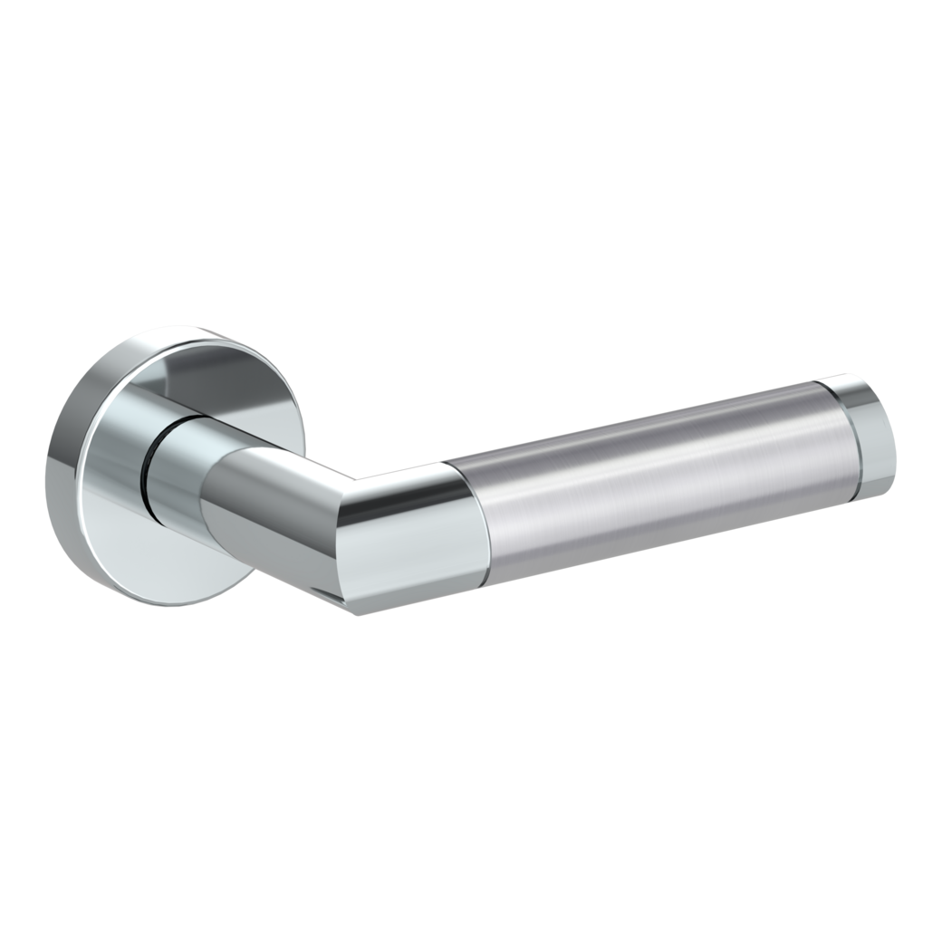door handle set CHRISTINA clip on cl3 rose set round OS polished/brushed steel