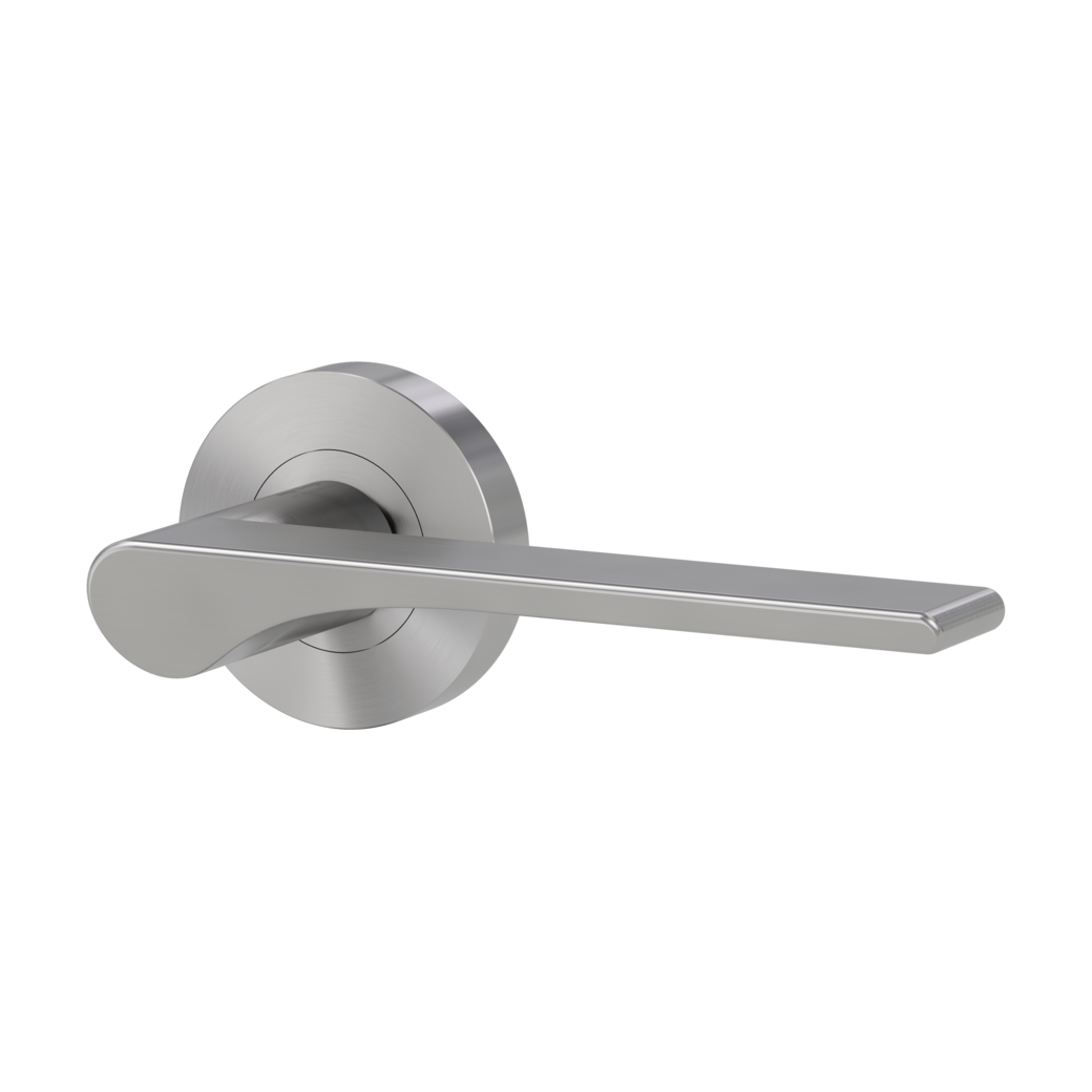 LEAF LIGHT door handle set Screw-on system GK4 round escutcheons OS velvet grey